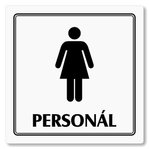 WC ženy personál, 118x118mm, bílá, Utah